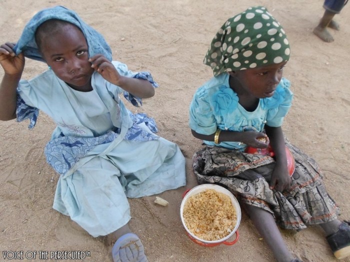 Displaced Refugee Children Eating Rice on Christmas Day- DEC. 25,2013