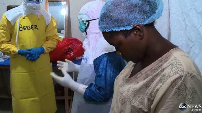 Screen shot of Ebola ward in Africa