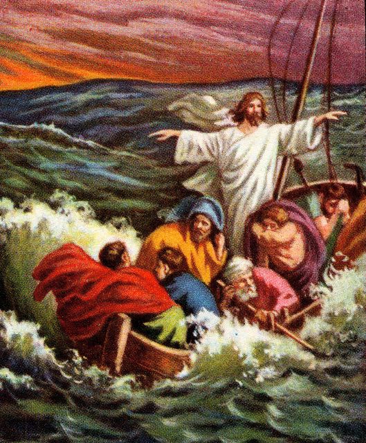 Jesus calms the storm (wikimedia commons)