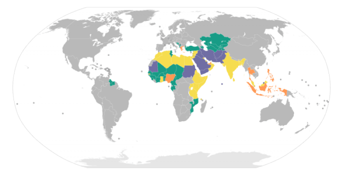 "Use of Sharia by country" by 2013_Freedom_House (Wikimedia commons)