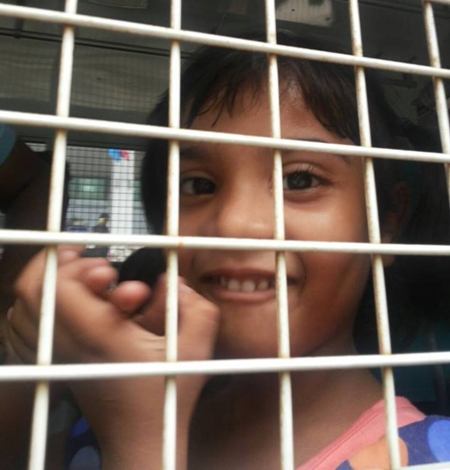 PAKISTANI CHRISTIAN CHILD HAPPY AND RELIEVED TO BE GETTING RELEASED. PHOTO: BPCA